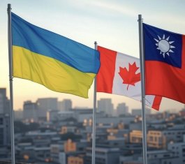 Canadian, Ukranian, and Taiwanese. national flags