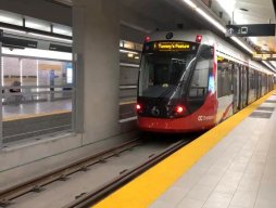 LRT in a station