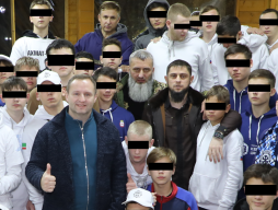 Ukrainian children pictured with their Russian abductors
