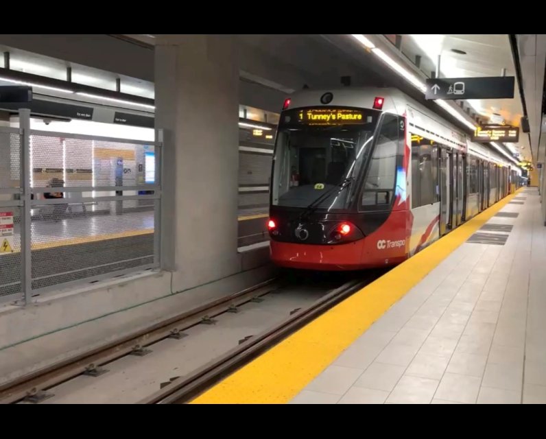 LRT in a station