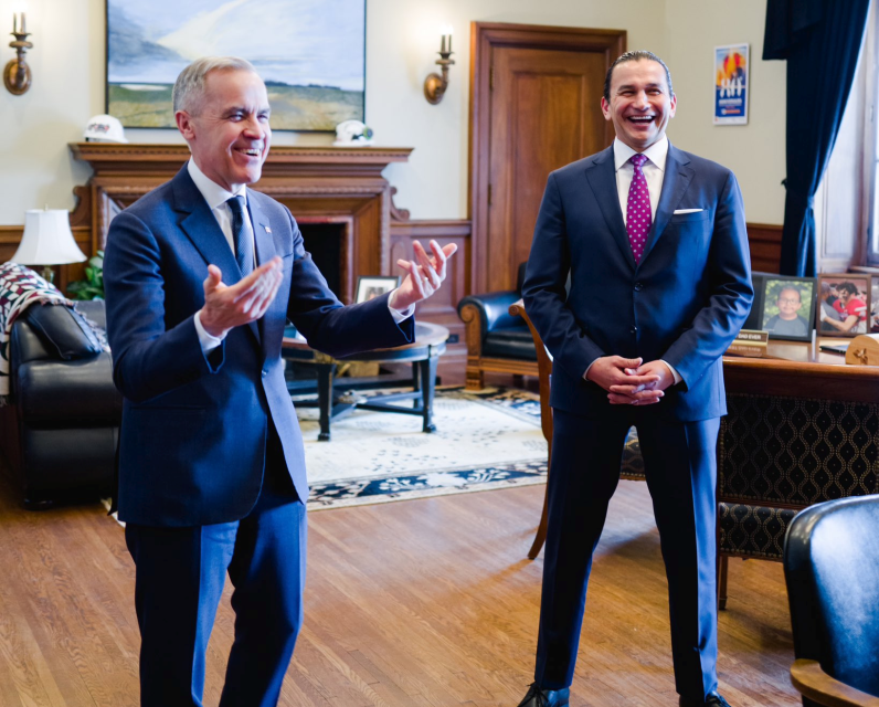 Prime Minister Mark Carney and Manitoba Premier Wab Kinew