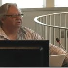 Paul Strome speaks at a Blue Dot meeting